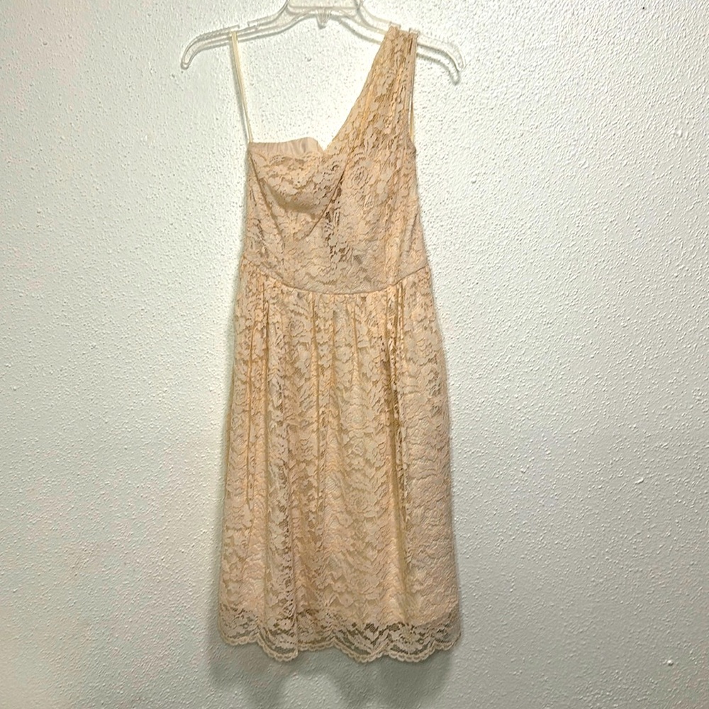 Tevolio Brand, One Strap Cream colored dress, SIZE 4